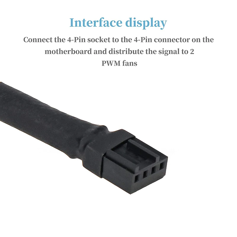 5 Pack 4 Pin PWM Fan Power Extension Cable w/ Sleeved Braided,CPU Cooler 4Pin Male to Female Adapter Cord for 4 Pin 3 Pin Case