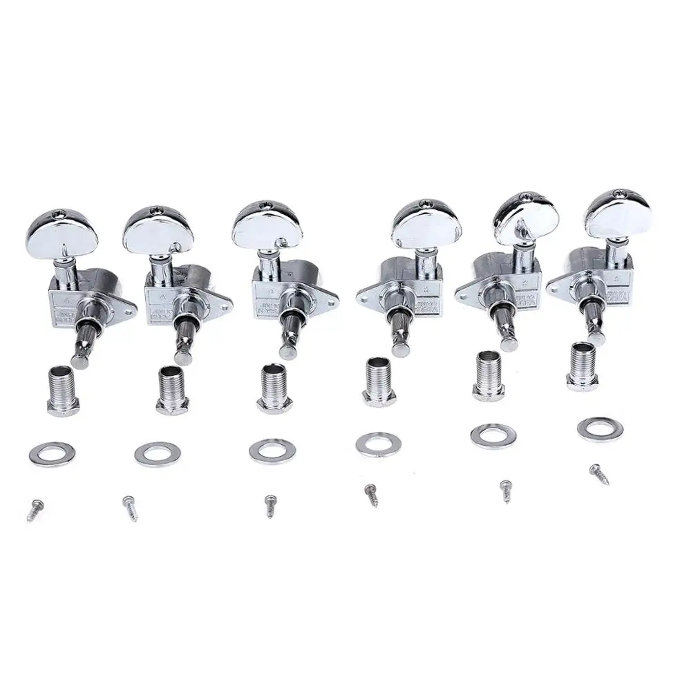 Wilkinson 3R3L Roto Style Sealed Guitar Tuners Machine Heads Tuning Pegs Keys Set for Gibson or Epiphone Les Paul, Chrome