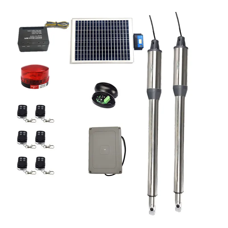 

300KG Door Opener DC24V Per Leaf Dual Solar System Automatic Electric Swing Gate Door Opener Motor With Controllers(No Battery )