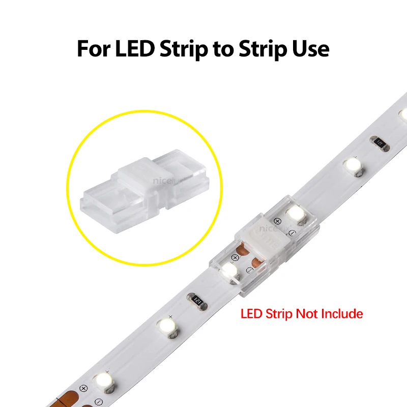 5pcs/lot LED Strip Connector  2pin  for 3528 5050 8mm 10mm IP20 LED Strip to Wire to Strip Power Use Welding Free Quickly