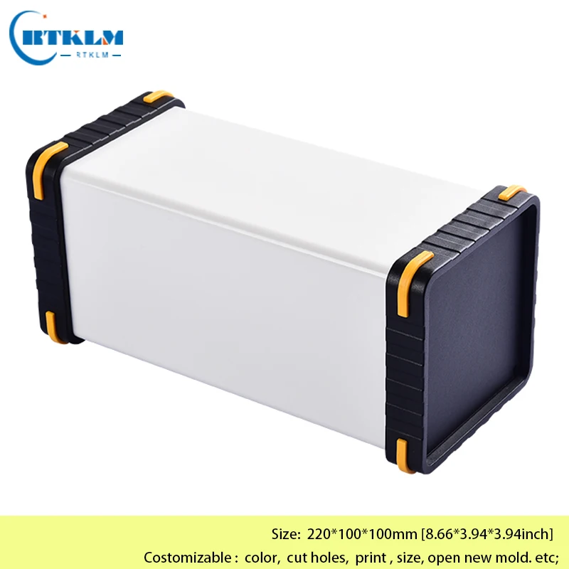 Aluminium DIY-Gehäuse für Elektronik 220*100*100mm Aluminium-Netzteilkabelgehäuse Anschlussdose Elektronische Komponenten – Detail 3