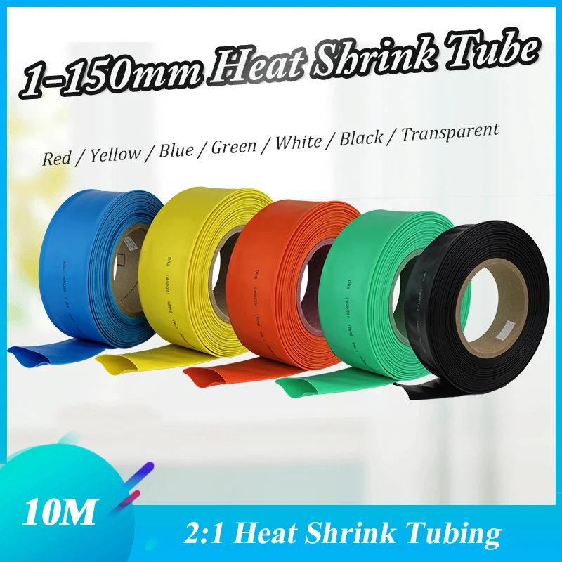 10meter 2:1 7 Colors 1mm 2mm 3mm 4mm 5mm 6mm 8mm 20mm 1mm-150mm Heat Shrink Heatshrink Tubing Tube Wire Dropshipping