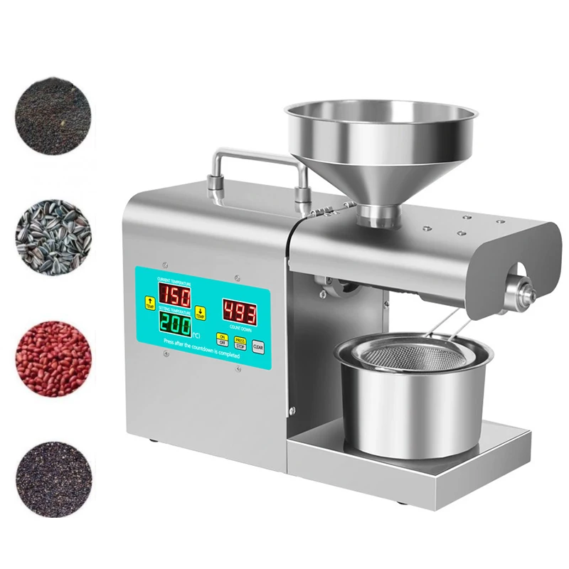 

Intelligent Oil Press Stainless Steel Press Peanut Olive Linseed Sunflower Seed Nuts Walnut Oil Extractor Extraction 220 V/110V