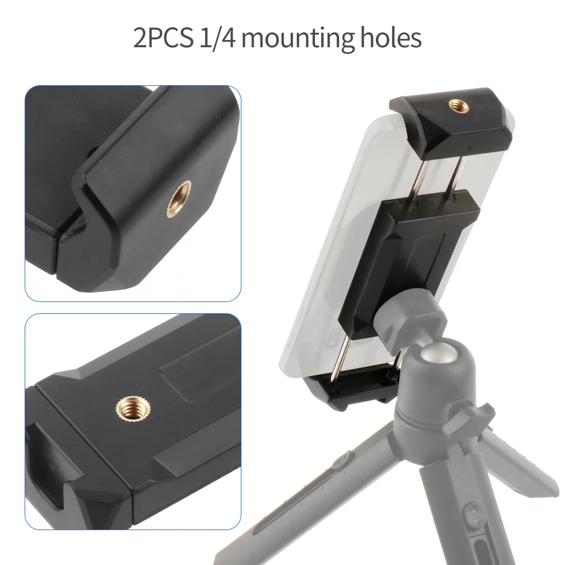 FEICHAO penjepit telepon seluler sepeda, klip penjepit untuk kamera Gopro Cage Rig/dengan dudukan sepatu dingin 1/4 untuk Tripod braket telepon seluler