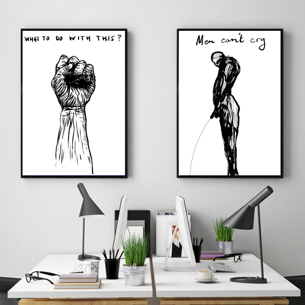 Black White Motivational Posters Quote Positive Energy Phrases Words Canvas Painting Fist Prints Minimalist Wall Art Home Decor