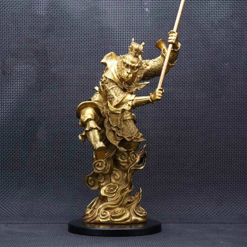 Monkey King Wukong Sculpture Feng Shui Ornaments Pure Copper Crafts Home Decoration  Stone Monkey Sculpture Fighting Victory