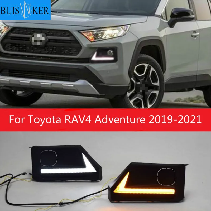 

LED DRL Day Light for Toyota RAV4 Adventure 2019-2021 Daytime Running Light Fog Lamp with Dynamic Sequential Turn Signal