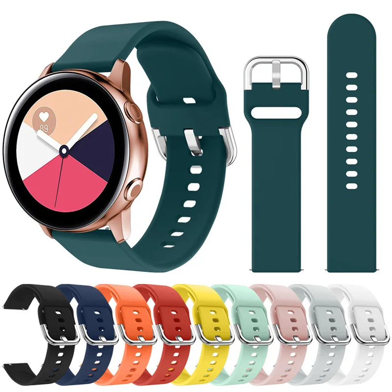 20mm 22mm Silicone Strap For Samsung Galaxy Watch 40mm/44mm For Huawei Watch GT 46/42mm Intelligent Watch Band