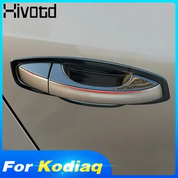 Hivotd For Skoda Kodiaq Accessories Door Handle Edge Bowls Trim ABS protection Decoration Exterior Car Styling 2017 2018 2019