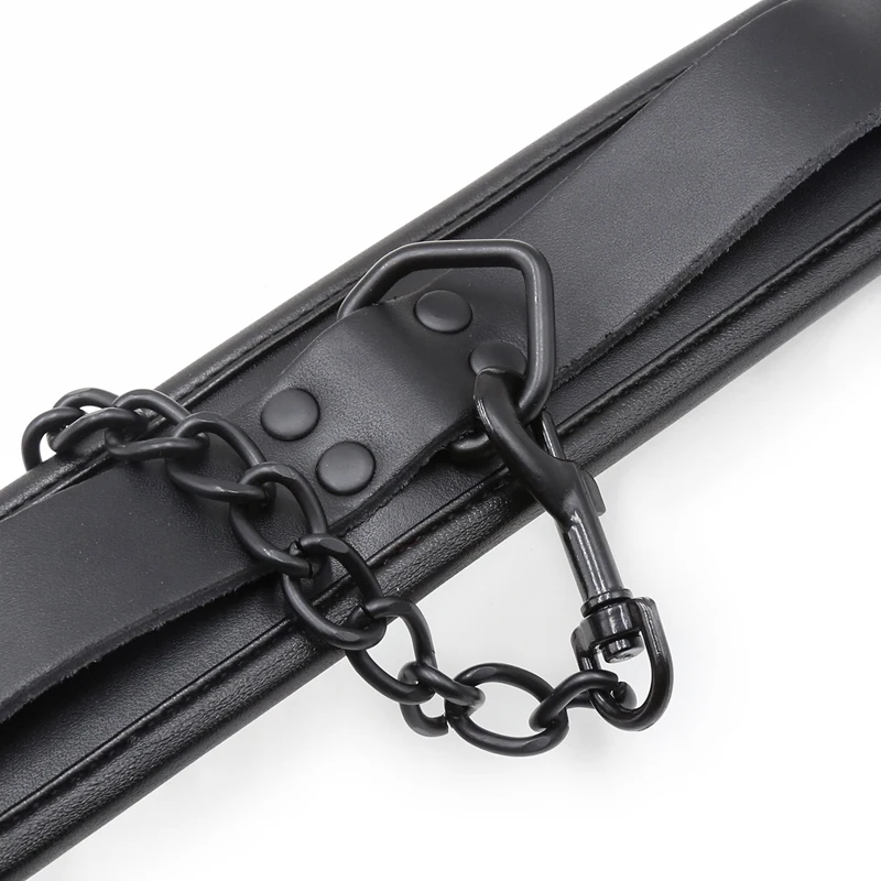 Bdsm Bondage Collar Genuine Leather And Iron Chain Link Metal Hole Slave Collars For Women Sex Toys For Couples Sex Restraints