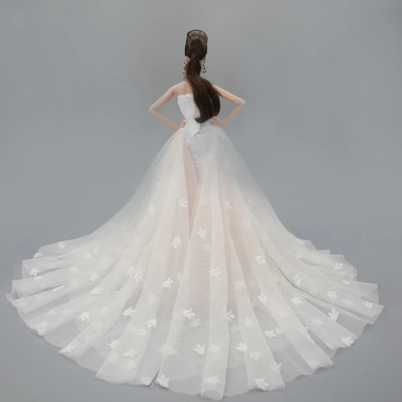 Colorful Floral High Fashion Doll Clothes for Barbie Doll Outfits Wedding Dress Evening Dresses Party Gown 1/6 Doll Accessories