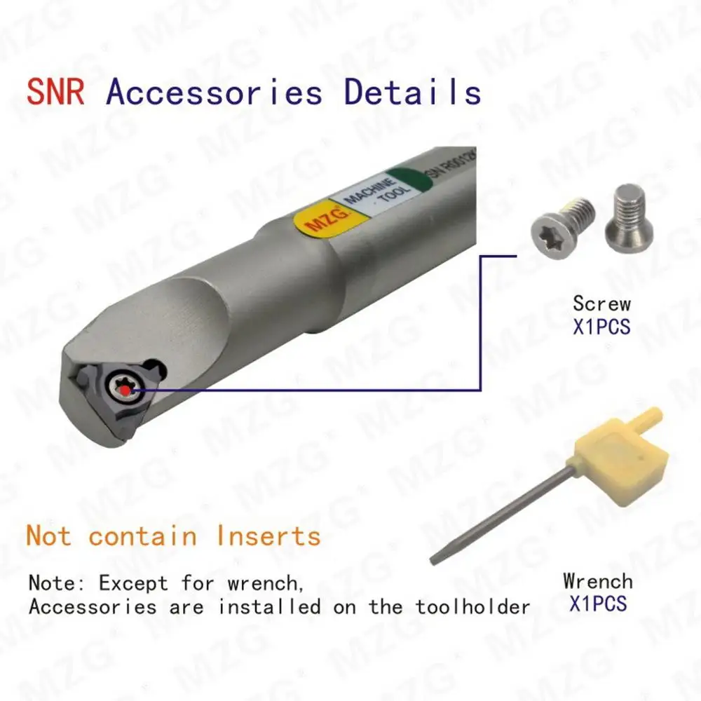 MOSASK 1PC SNR CNC Internal Turning Cutter Threaded Shank Thread Carbide Inserts Lathe Threading Tools Holders