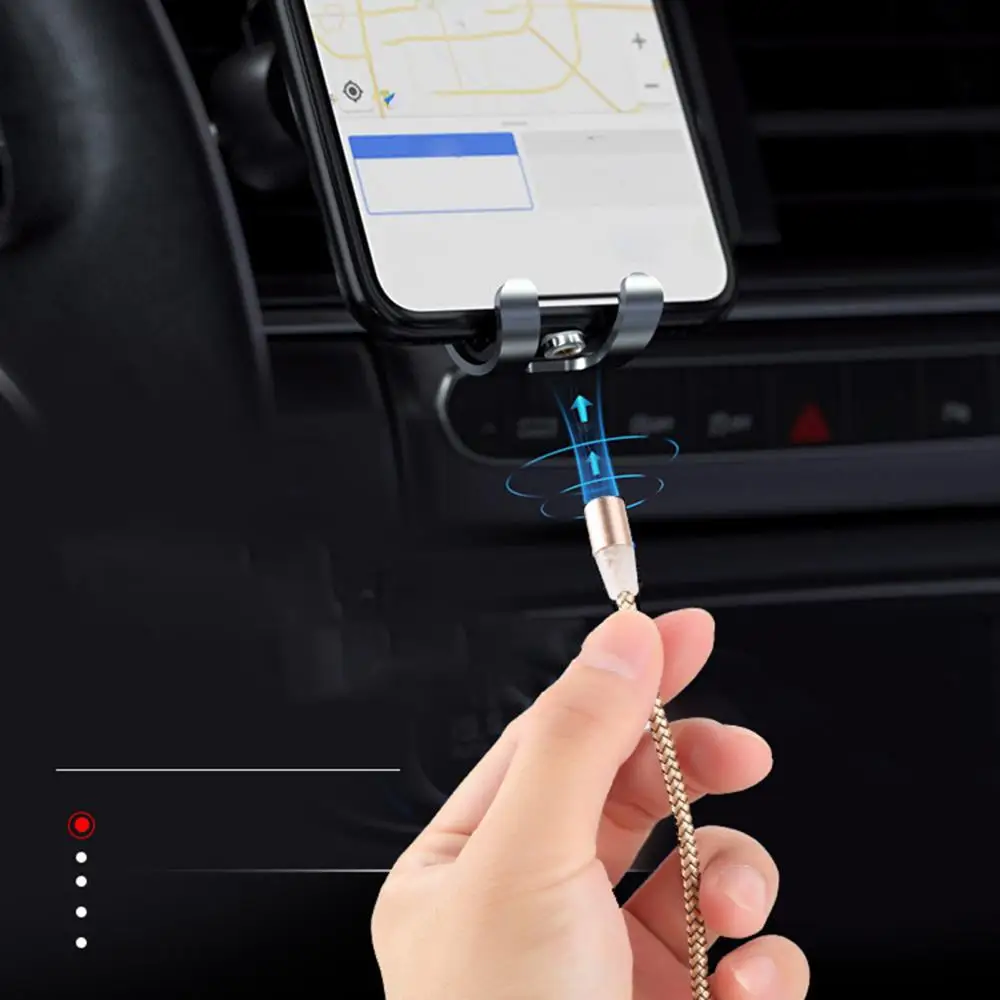 Магнитный USB-кабель 3 А для быстрой зарядки, Круглый Шнур Micro-USB Type-C для телефона