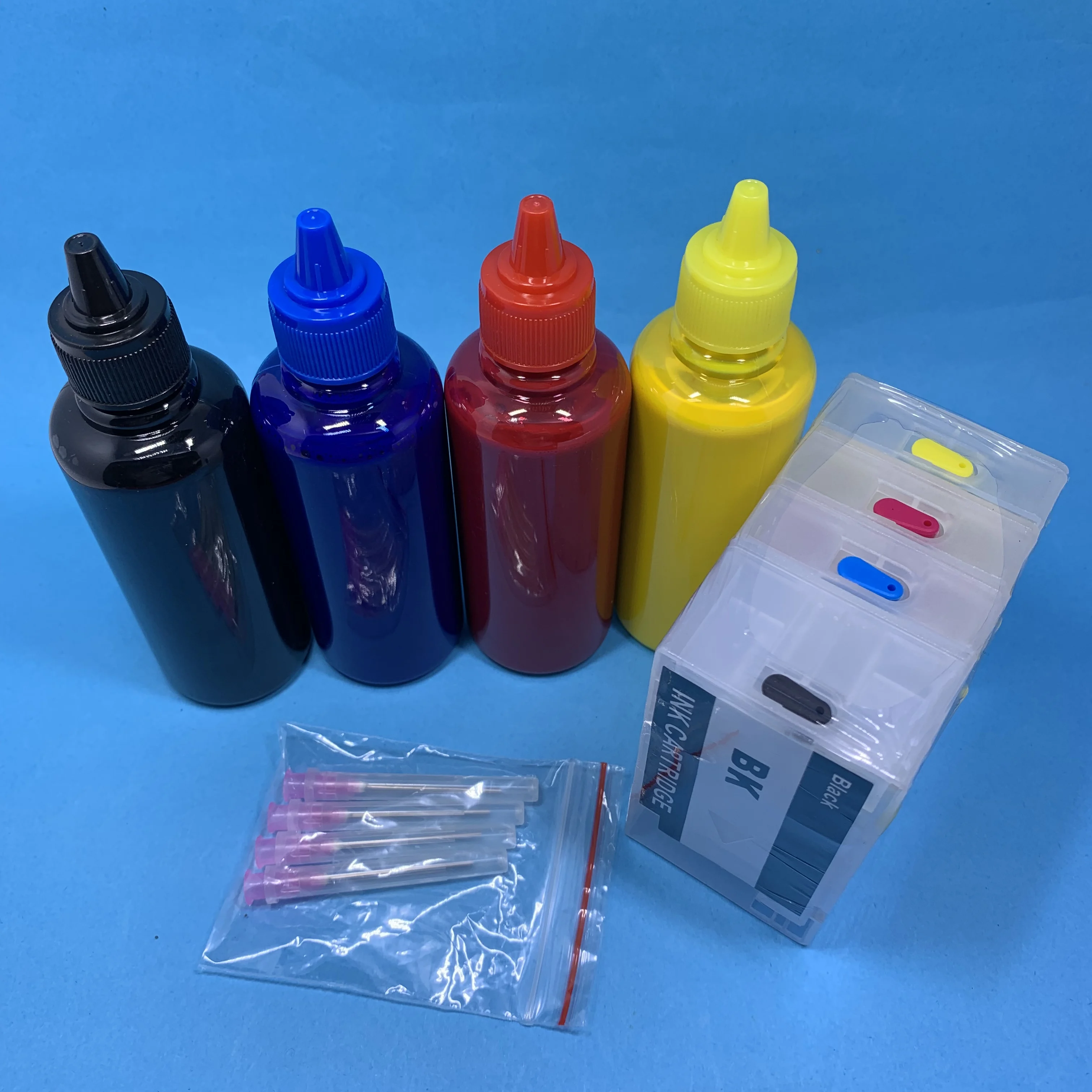 YOTAT 4×100ml Pigment Ink + 4Pcs Refillable Ink Cartridge for PGI-1600XL PGI-1600 for Canon MAXIFY MB2060 MB2360 MB2760 MG2160