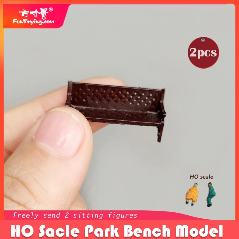 2PCS 1/87 HO Model Park Bench/Mini Bench Model Miniature Parks Home Crafts Gardens Ornament/Train/Railway/Railroad Layout