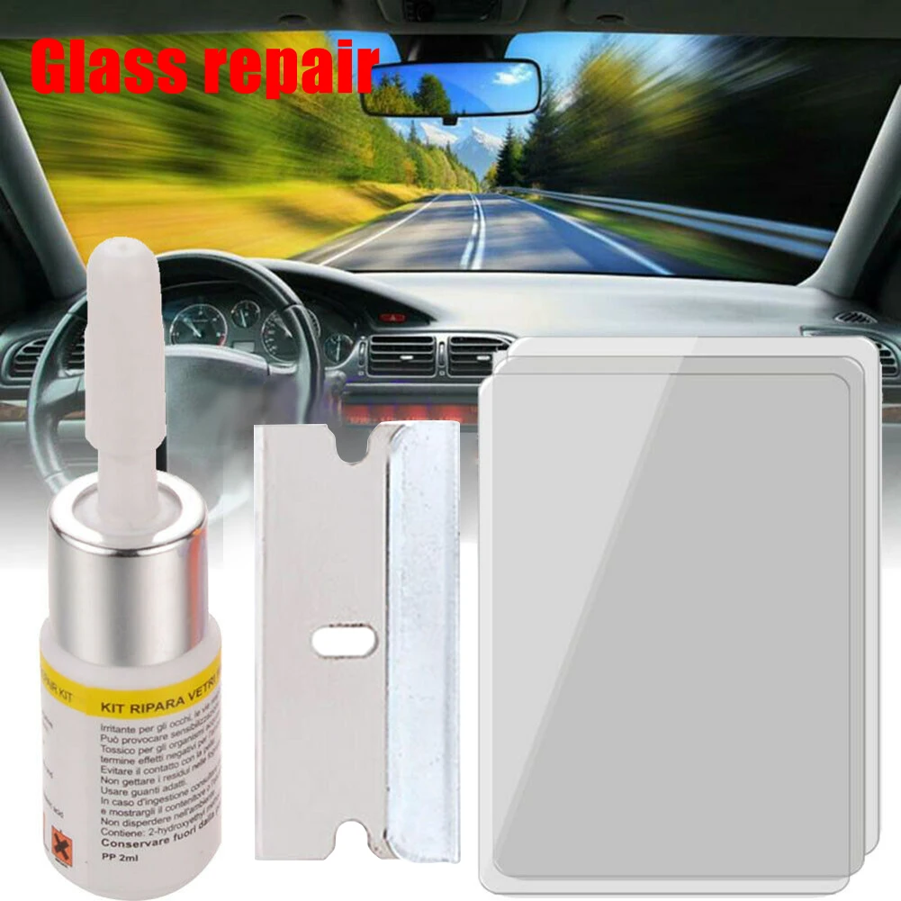 Car Window Cracked Glass Repair Recover Kit Windshield DIY-Tools Glass Scratch