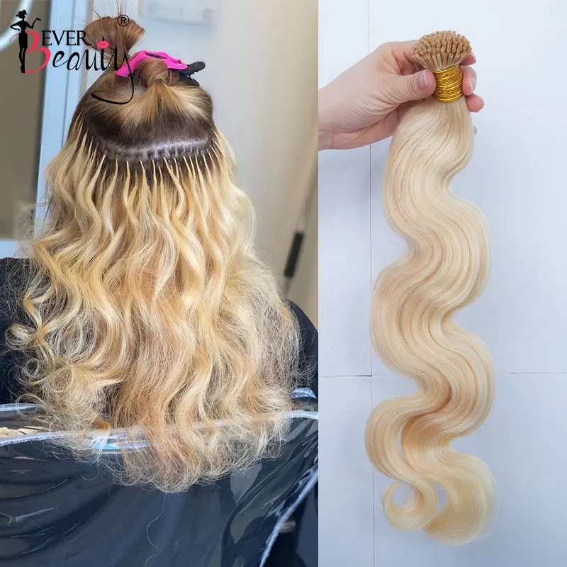 

613 Blonde Body Wave Human Hair I Tip Microlinks Hair Extension Brazilian Virgin Hair Bulk I Tip Hair Extensions Ever Beauty