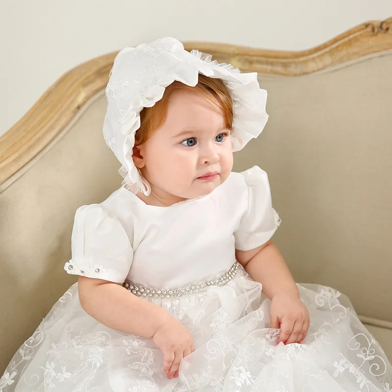 

Baby Girl 1st Birthday Princess Dress Infant Wedding Ball Gown Flower Girl Tulle Dresses Children Christening Vestidos