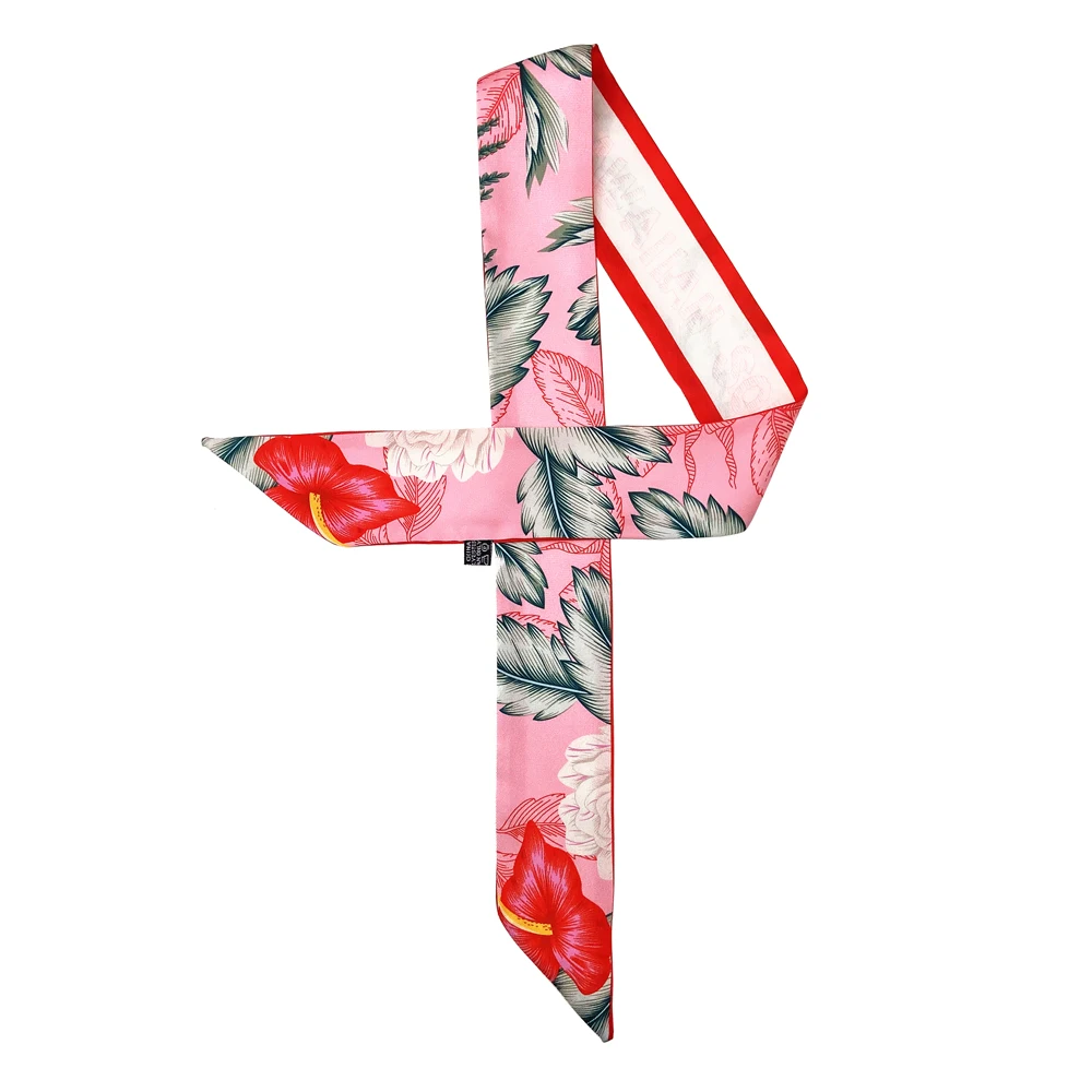 موضة FlowerBrandSilk وشاح تصميم المرأة وشاح للسيدات إكسسوارات الشعر فولارد الشعر وحقيبة الأوشحة Headbands ربطات القوس فيونكة الإناث