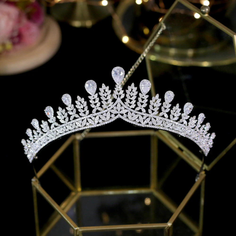 

ASNORA New CZ Tiaras Luxury Cubic Zirconia, Bridal Headdress, High Quality Princess Crown, Party Wedding Hair Accessories