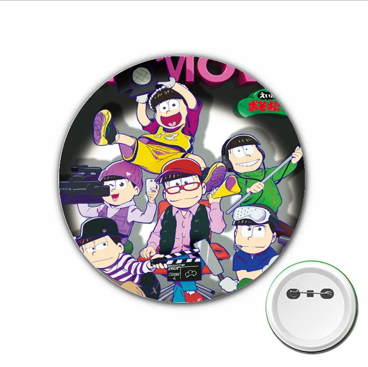 3pcs Japão anime Cosplay Matsuno Osomatsu Emblema dos desenhos animados Pinos Broche para Mochilas sacos Emblemas Botão Roupas Acessórios