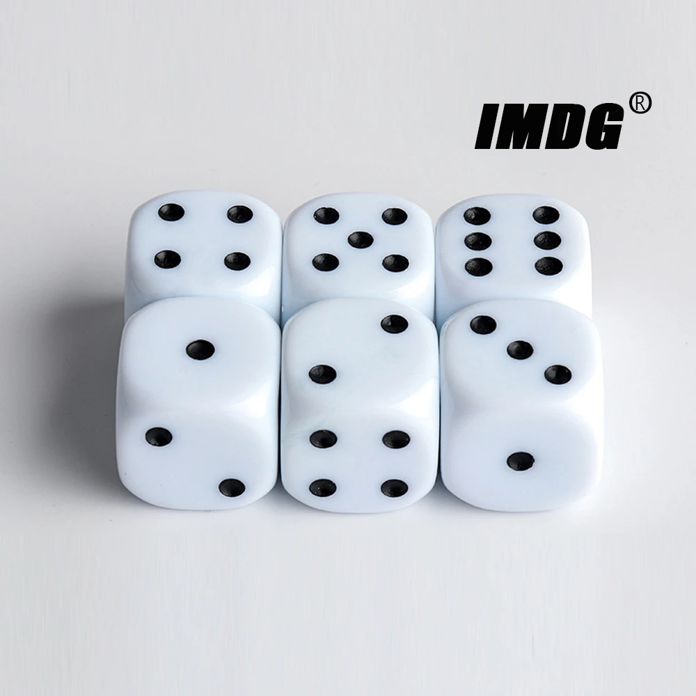 6pcs/pack New Acrylic Dice 25mm Red Black Round Corner High Quality Boutique Game Props Dice