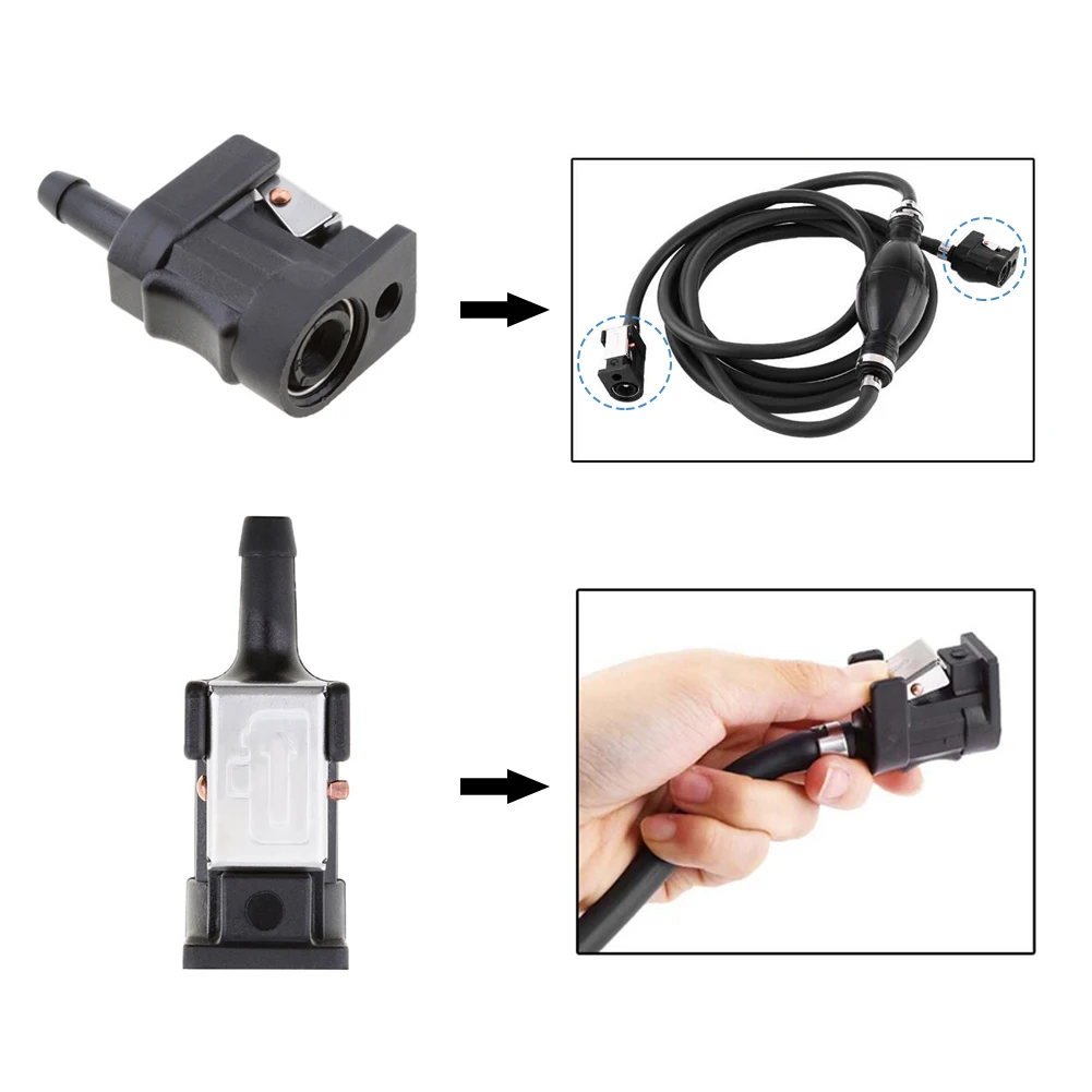 for Yamaha Outboard Motor Accessories 1 Set 1/4 ″ 6mm Male & 5/16 ″ 8mm Female Fuel Line Hose Adapter Fitting Pipe Connector