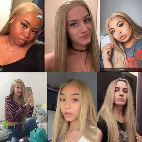 Imagen 2 del producto Pelucas de cabello humano elegantes, peluca con malla frontal rubia para mujer, peluca recta Bob con cierre de encaje, pelucas brasileñas doradas, pelucas de Cosplay destacadas