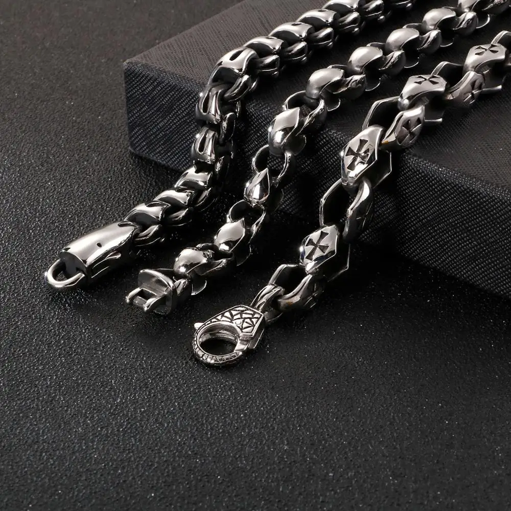 Fongten Smooth Cross Bracelet For Men Silver Color Stainless Steel Charm Bangle Chain Bracelet Hip Hop Male Jewelry Wholesale