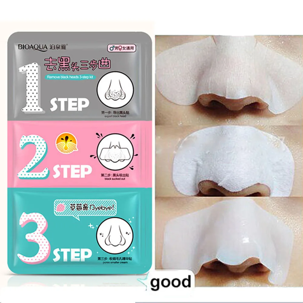 Blackhead Sticker Set Pig Nose Mask Remove Blackhead Acne Remover Clear Black Head 3 Step Kit Beauty Clean Face Care Cosmetic