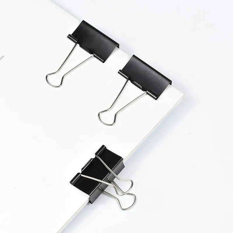 6341Metal Binder Clips Black Clips 24Pcs Home Office Books File Paper Clip Food Clips Strong clamping force Easy classification