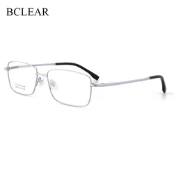 BCLEAR Simple Fashion Men Eyeglasses Big Frame Pure Titanium Ultra light High Quality Male Business Casual Full Rim Spectacles