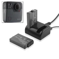 2720mAh para batería Gopro Fusion/cargador de baterías con 2 ranuras para GoPro Fusion accesorios de cámara impermeables de acción de 360 grados