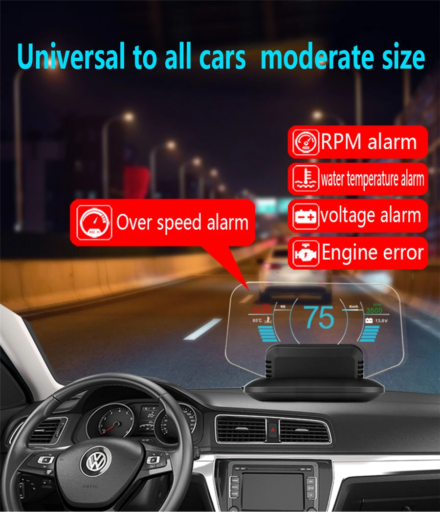 Car Mirror Hud OBD2 Gps Head Up Display Car Speed Projector Speedometer