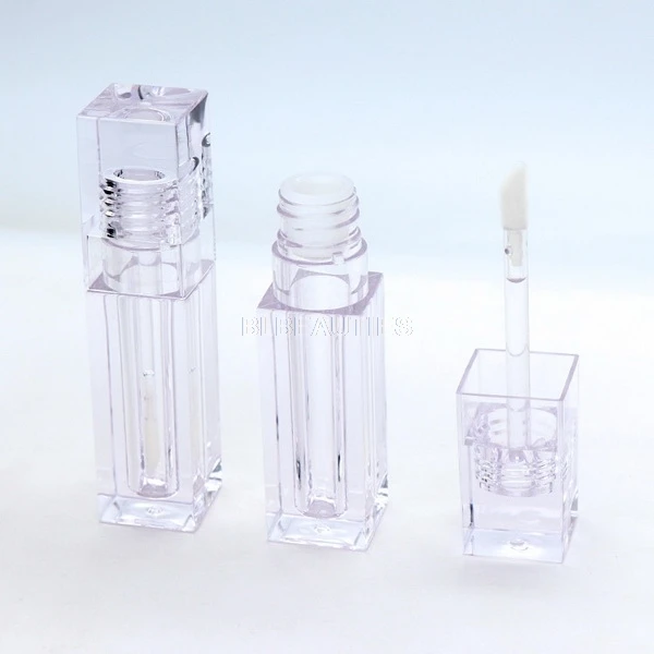 500pcs Empty 6.9ML High Grade Lipgloss Tubes Square Transparent Lip Gloss Tubes With Wand Lip Gloss Tubes Clear L5601-3