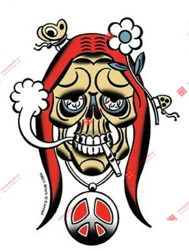 

Personality Peace Love Skull Hippie Zombie Girl Sticker/applique Bumper Sticker Racing Stickers
