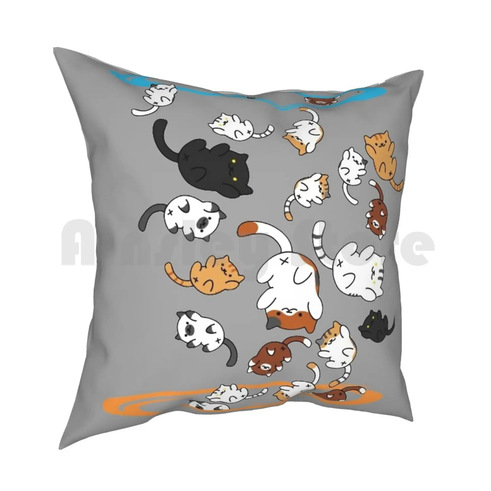 Neko Portals Pillow Case Printed Home Soft DIY Pillow cover Neko Atsume Neko Atsume Portal Portal 2 Valve Tumblr Cats Video