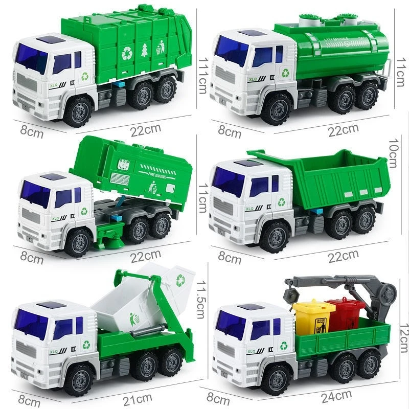 Children\'s Large Sprinkler Cars Toy Set Can Spray Garbage Truck Sweeping City Sanitation Truck Fireman Boys Toys Educational Toy