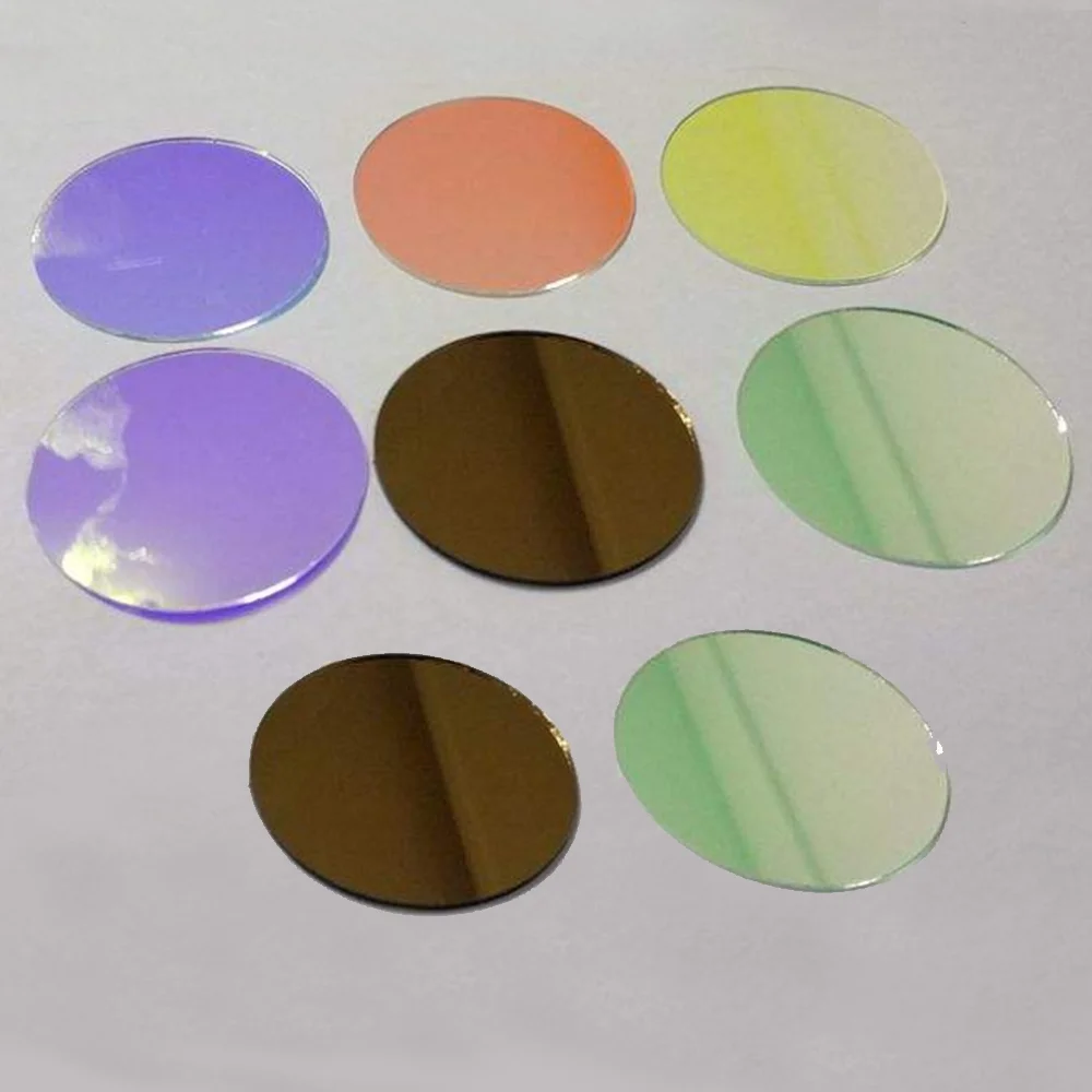 37mm logo lenses material with colorful film gobo glass for laser machine to make gobo