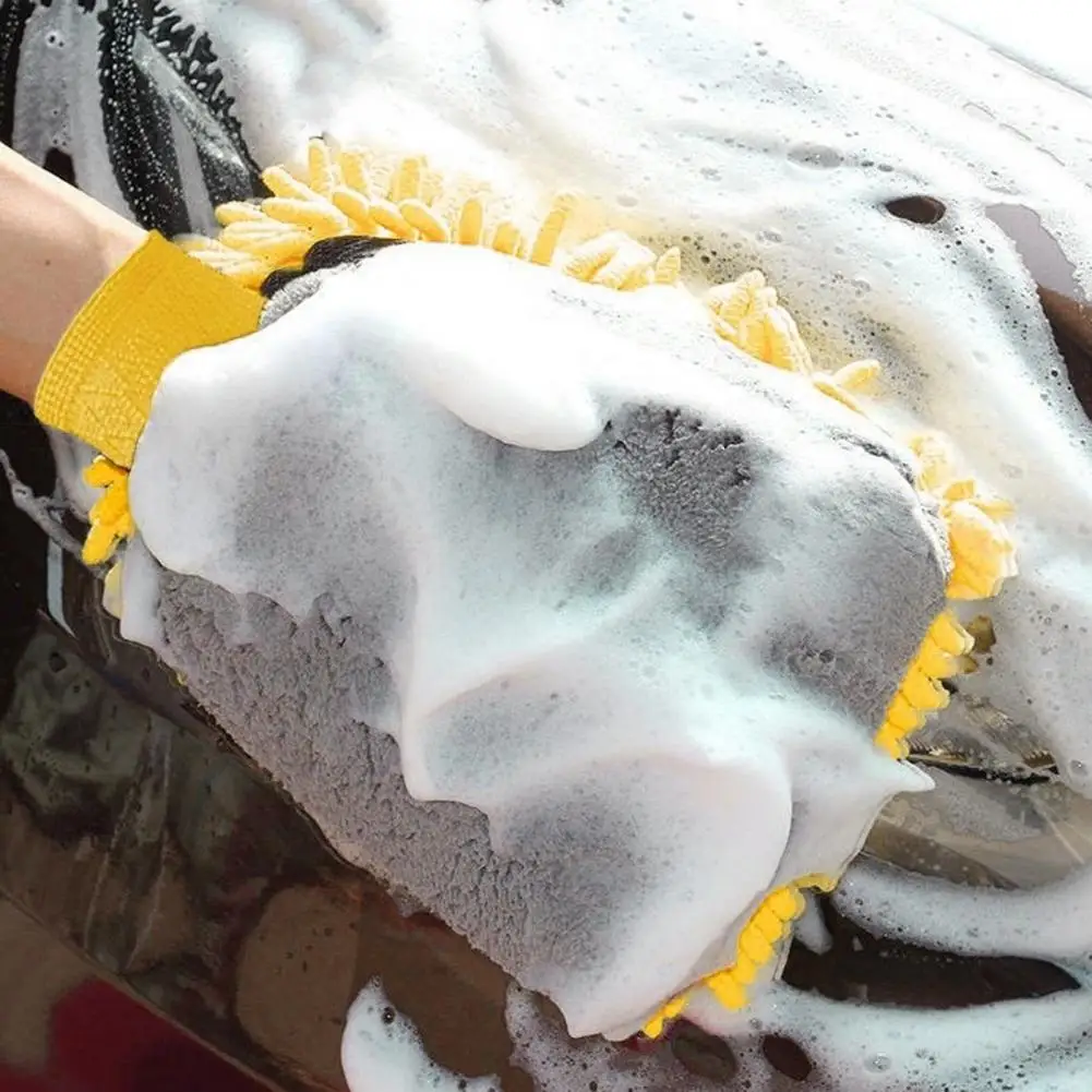 High-quality Double-faced Coral Fleece Chenille Car Detailing Glove Car Care Car Detailing Glove Waterproof for Office