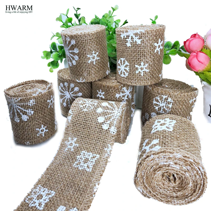 12pcs 6cm White Snow Linen Lace Fabric Ribbon DIY Handmade Wedding Christmas Decoration For Home Party Favors Accessories