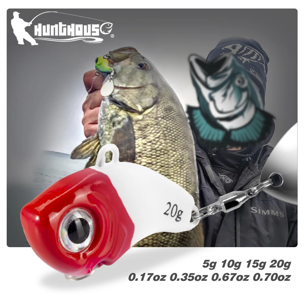 

Hunthouse Spinner Metal Jig Lure 5/10/15/20g VIB With Spoon Sinking Lure Jigging Origin Hook Flash Shock Fishing For Bass