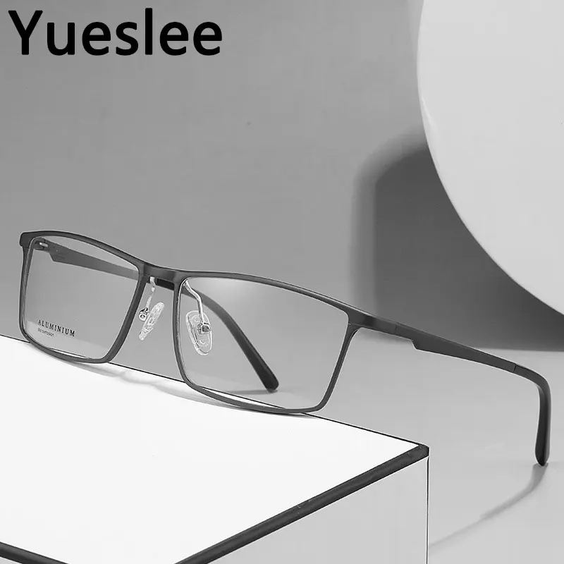 

47428 Aluminum Magnesium Men's Myopia Retro Square Glasses Frame Men Commercial Affairs Sports Optical Fashion Computer Eyeglass