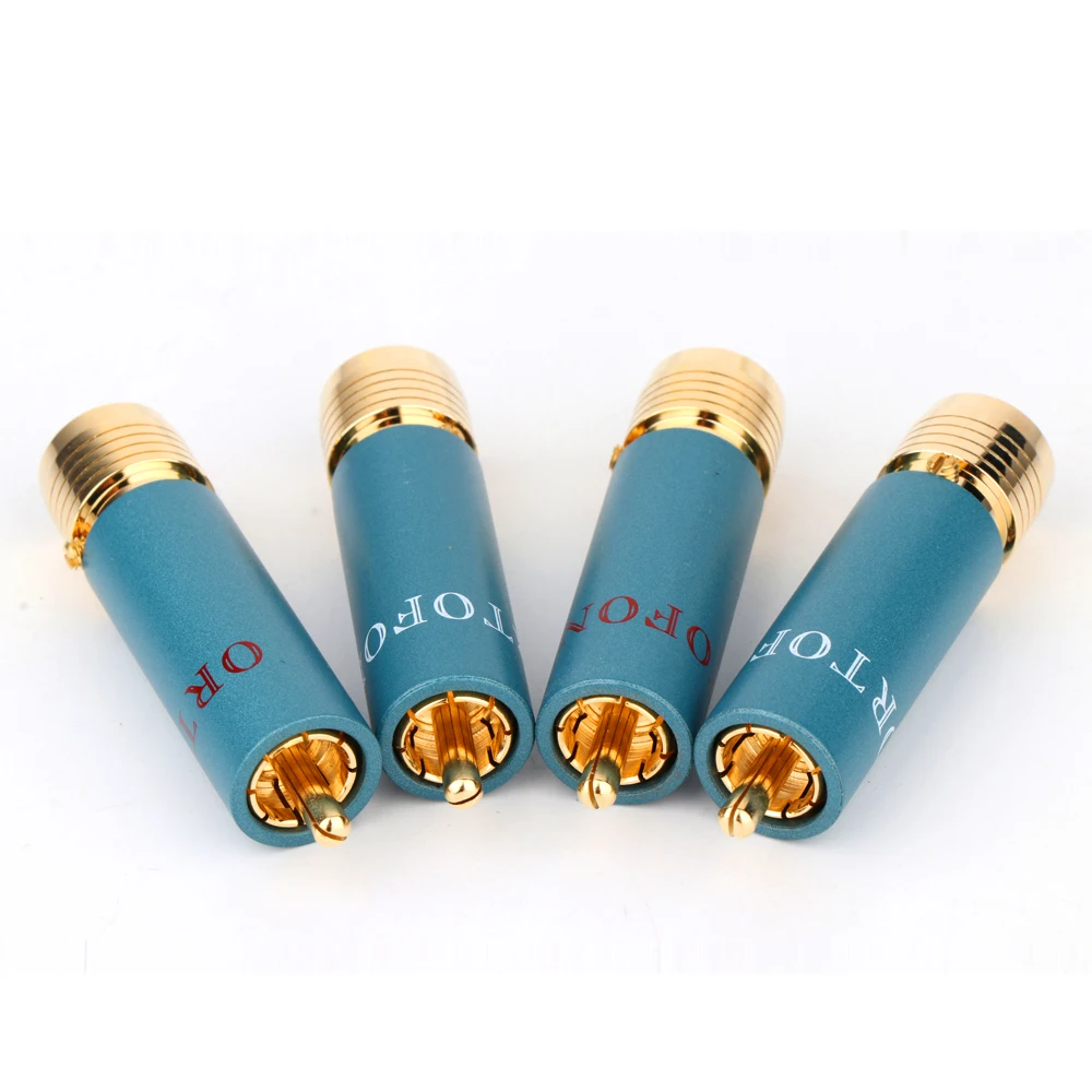 4-Pack High-Altitude Wind 24K Gold-Plated RCA Connectors Self-Locking No Soldering Required Lotus Plug Signal Cable Heads