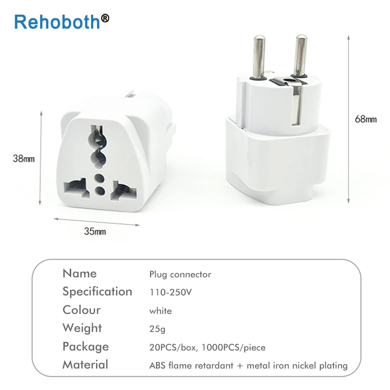 1pcs Universal EU Plug Adapter International AU UK US To EU Euro Travel Adapter Electrical Plug Converter Power Socket