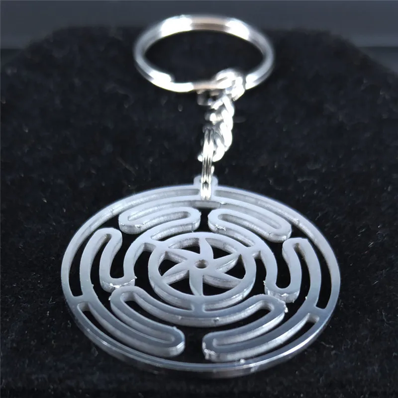 Hekate-Rad Schlüsselanhänger aus Edelstahl Strophalos Hekate Magisches Symbol Logo Charm PIN Schlüsselanhänger Schmuck llaveros K3046S03 – Detail 8