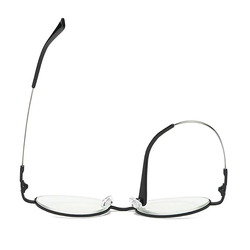 Retro Anti-Blau Licht Lesebrille Oval Design Halb Rahmen Hyperopie Brillen Runde Brille Männer Frauen Flexible Rahmen + 3,5 + 4 – Detail 4