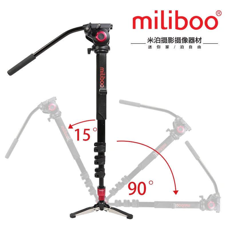 

Miliboo MTT705A алюминиевый сплав портативный монопод и штатив для профессиональной видеокамеры/видео/DSLR стенд, с гидравлической шаровой головкой