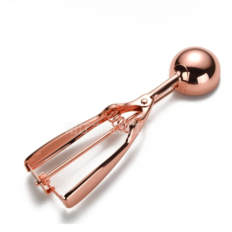 Rose Gold Ice Cream Spoon Stainless Steel Ice Cream Tool Cookie Scoop Icecream Spoon Kitchen Sticks Mashed Potatoes Watermelon