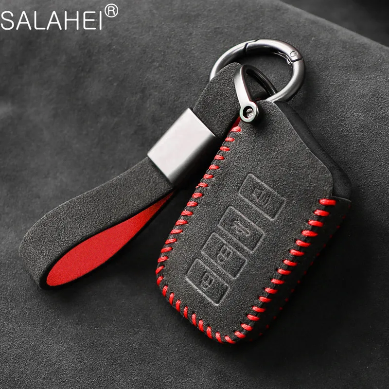 Suede Leather Car Key Case Cover Keychain Ring Protector Shell Fob For Lexus NX GS RX IS ES GX LX RC 200 250 350 LS 450H 300H